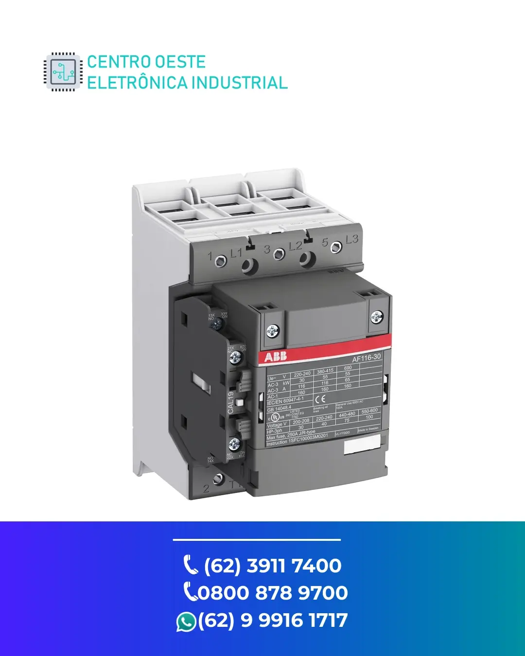 ASSISTÊNCIA TÉCNICA CONTATOR ABB AF116 BRASIL
