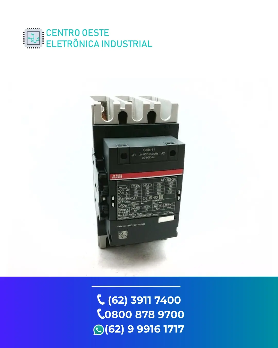 ASSISTÊNCIA TÉCNICA CONTATOR ABB AF190 BRASIL