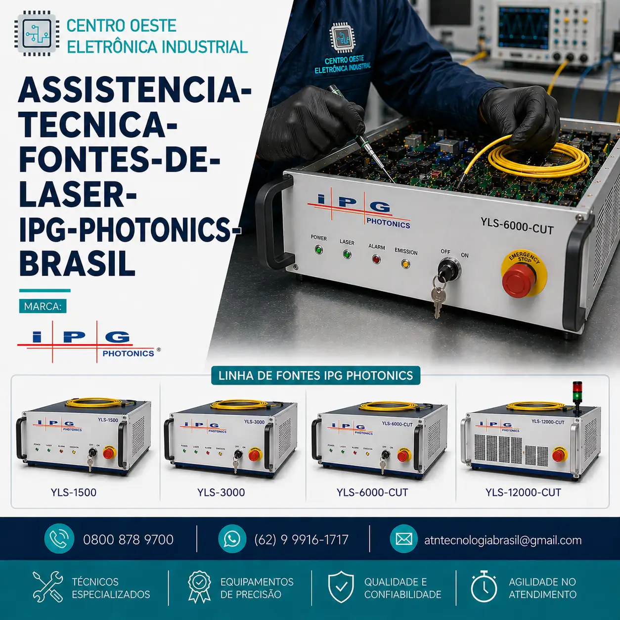 ASSISTÊNCIA TÉCNICA DAS FONTES DE LASER IPG PHOTONICS NO BRASIL