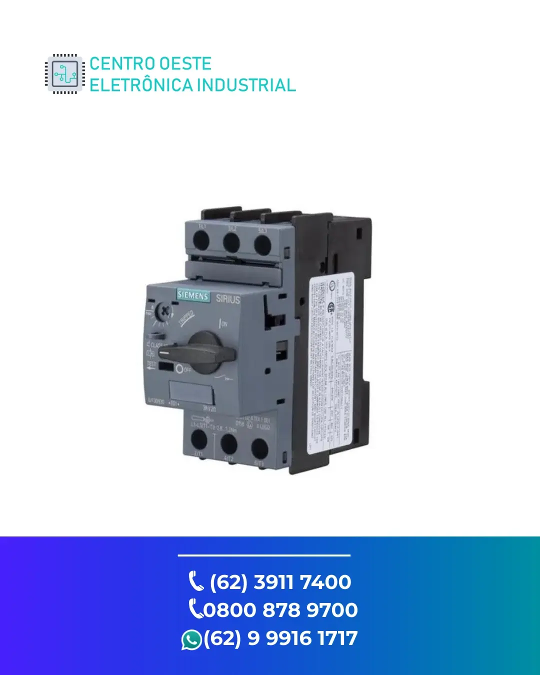 ASSISTÊNCIA TÉCNICA DE DISJUNTOR MOTOR SIEMENS 3RV20 GOIÁS