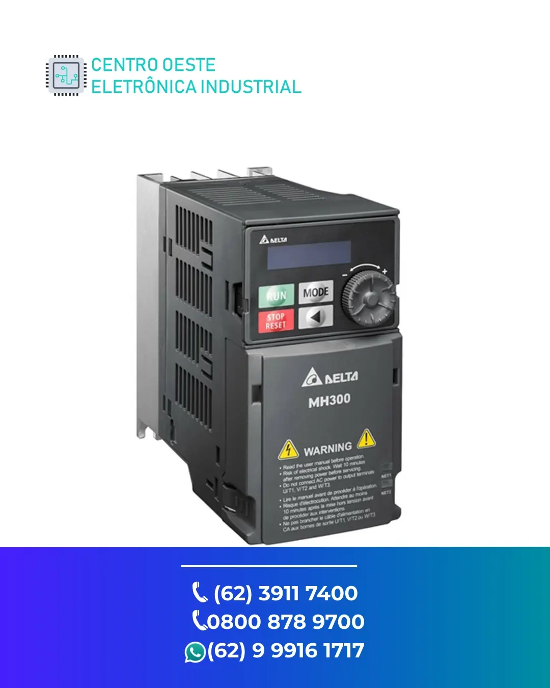 ASSISTÊNCIA TÉCNICA DE INVERSOR DELTA VFD MH300 GOIANIA
