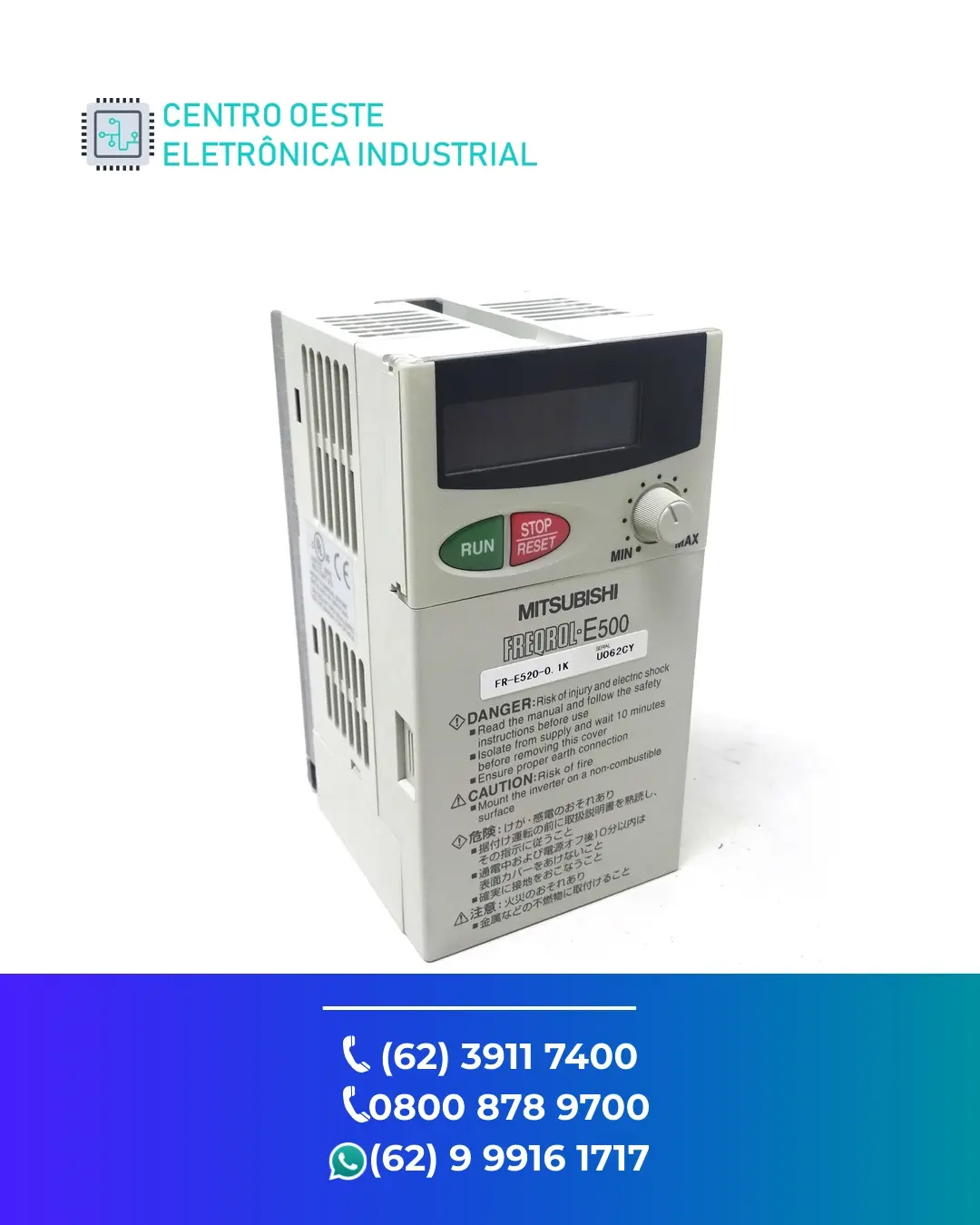 ASSISTÊNCIA TÉCNICA DE INVERSOR MITSUBISHI FR E520 GOIÁS