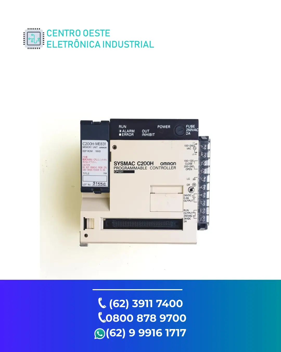 ASSISTÊNCIA TÉCNICA DE PLC OMRON C200H GOIÁS