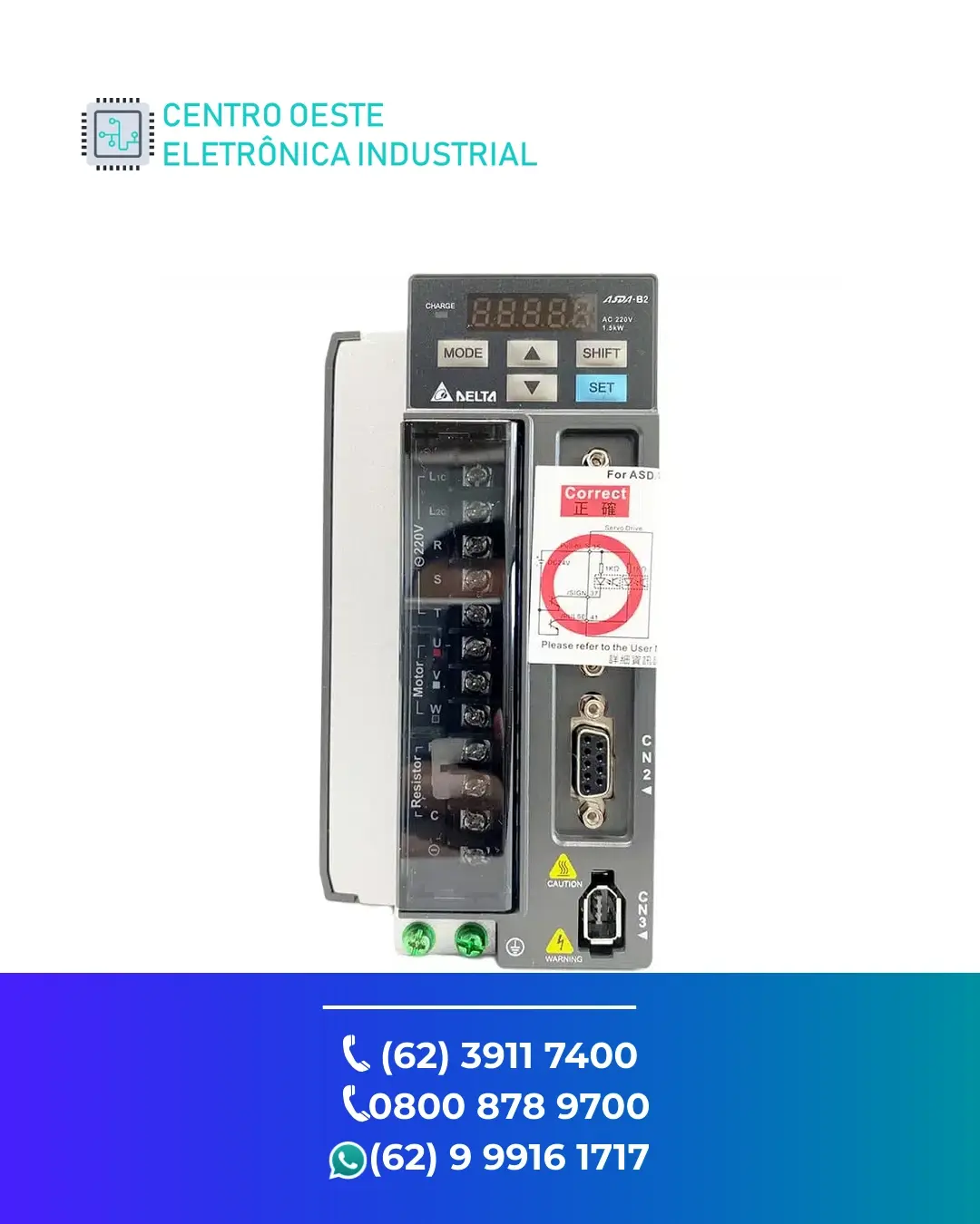 ASSISTÊNCIA TÉCNICA DE SERVO DRIVE DELTA ASDA B2 GOIÁS