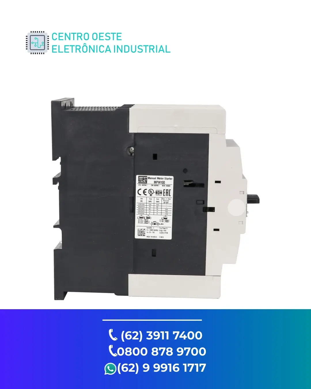 ASSISTÊNCIA TÉCNICA DISJUNTOR MOTOR WEG MPW55 GOIANIA