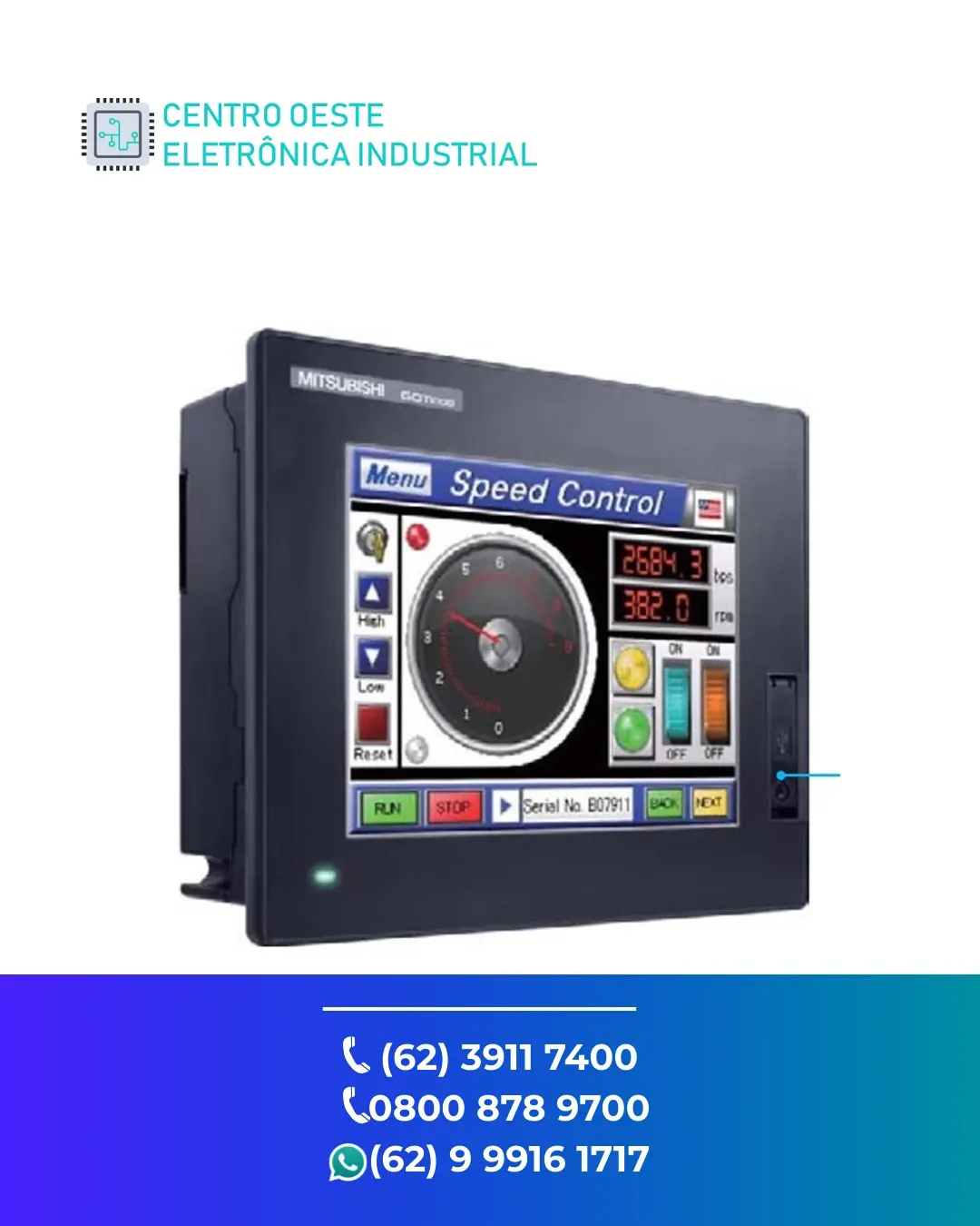 ASSISTÊNCIA TÉCNICA IHM MITSUBISHI GT1665 GOIANIA