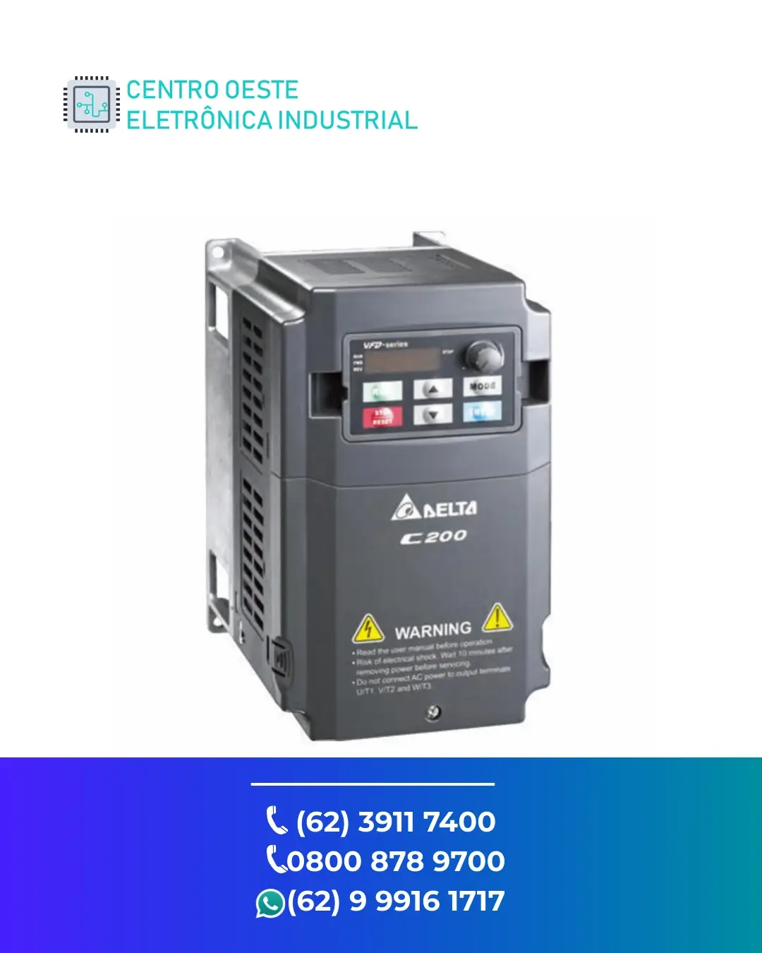 ASSISTÊNCIA TÉCNICA INVERSOR DELTA VFD C200 GOIANIA