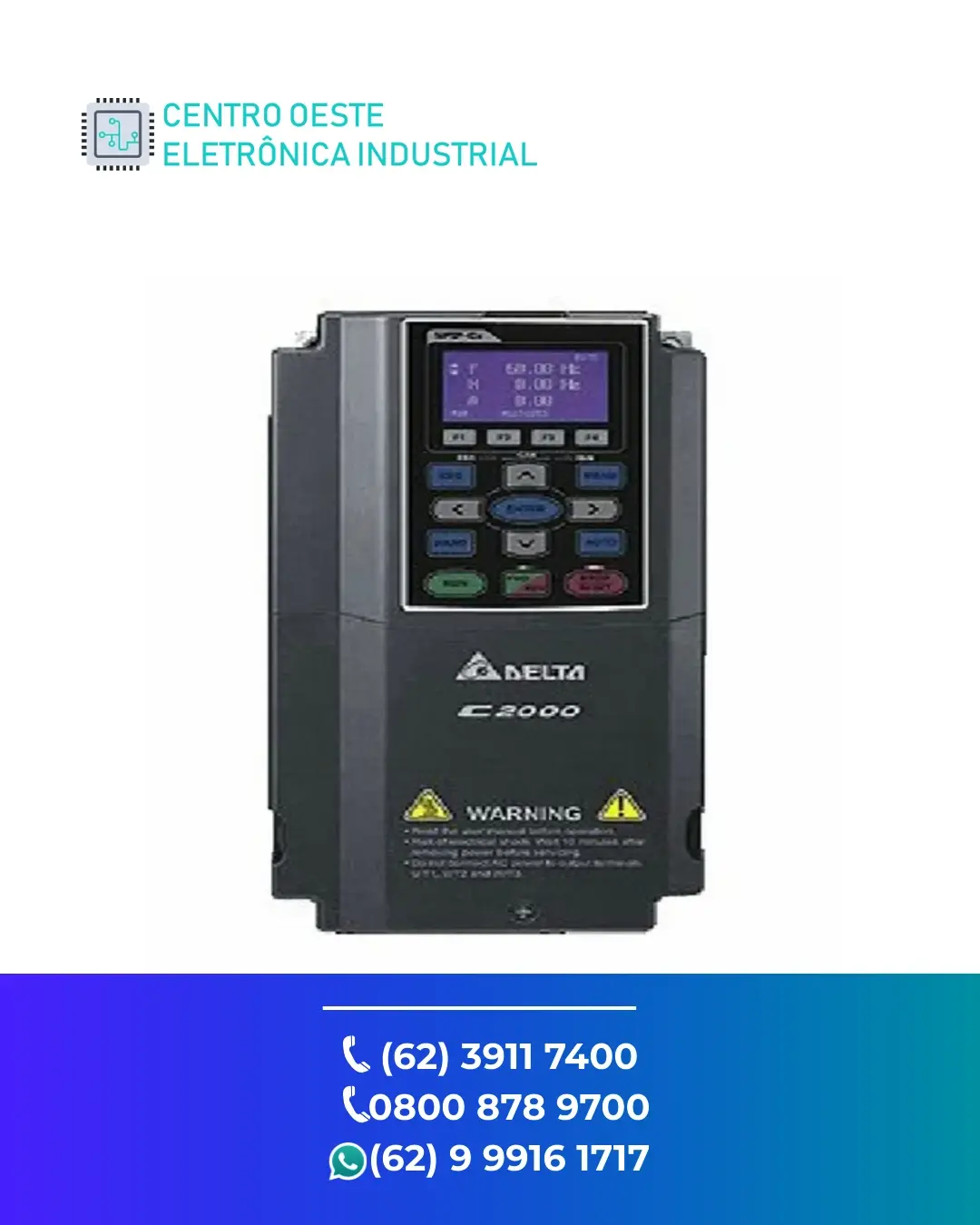 ASSISTÊNCIA TÉCNICA INVERSOR DELTA VFD CP2000 GOIANIA