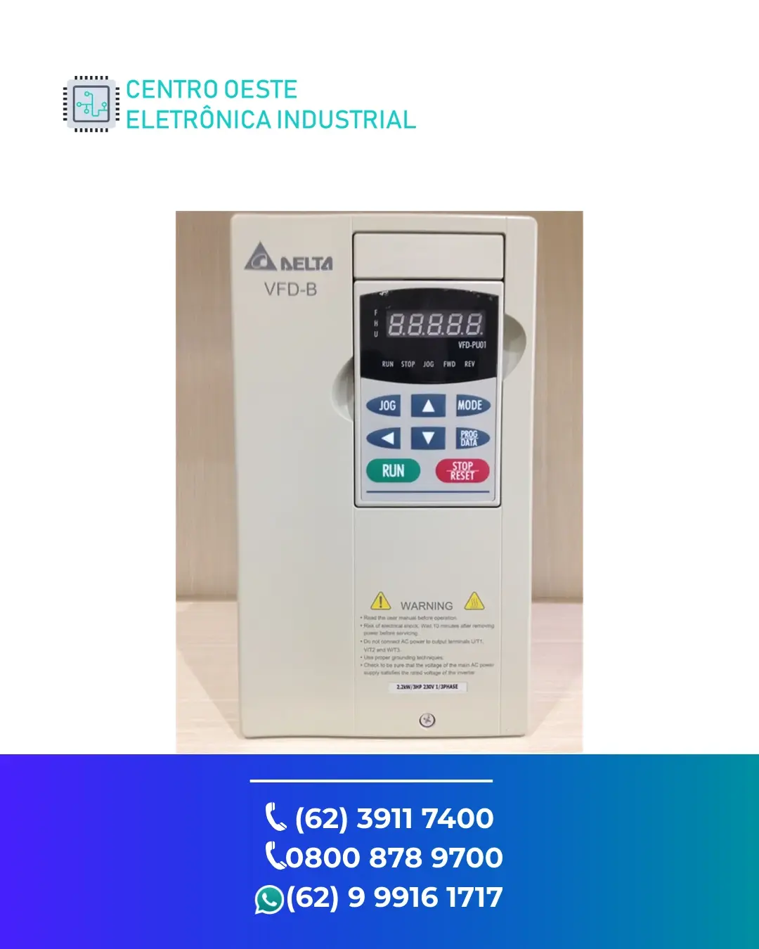 ASSISTÊNCIA TÉCNICA INVERSOR DELTA VFD VE2 GOIANIA