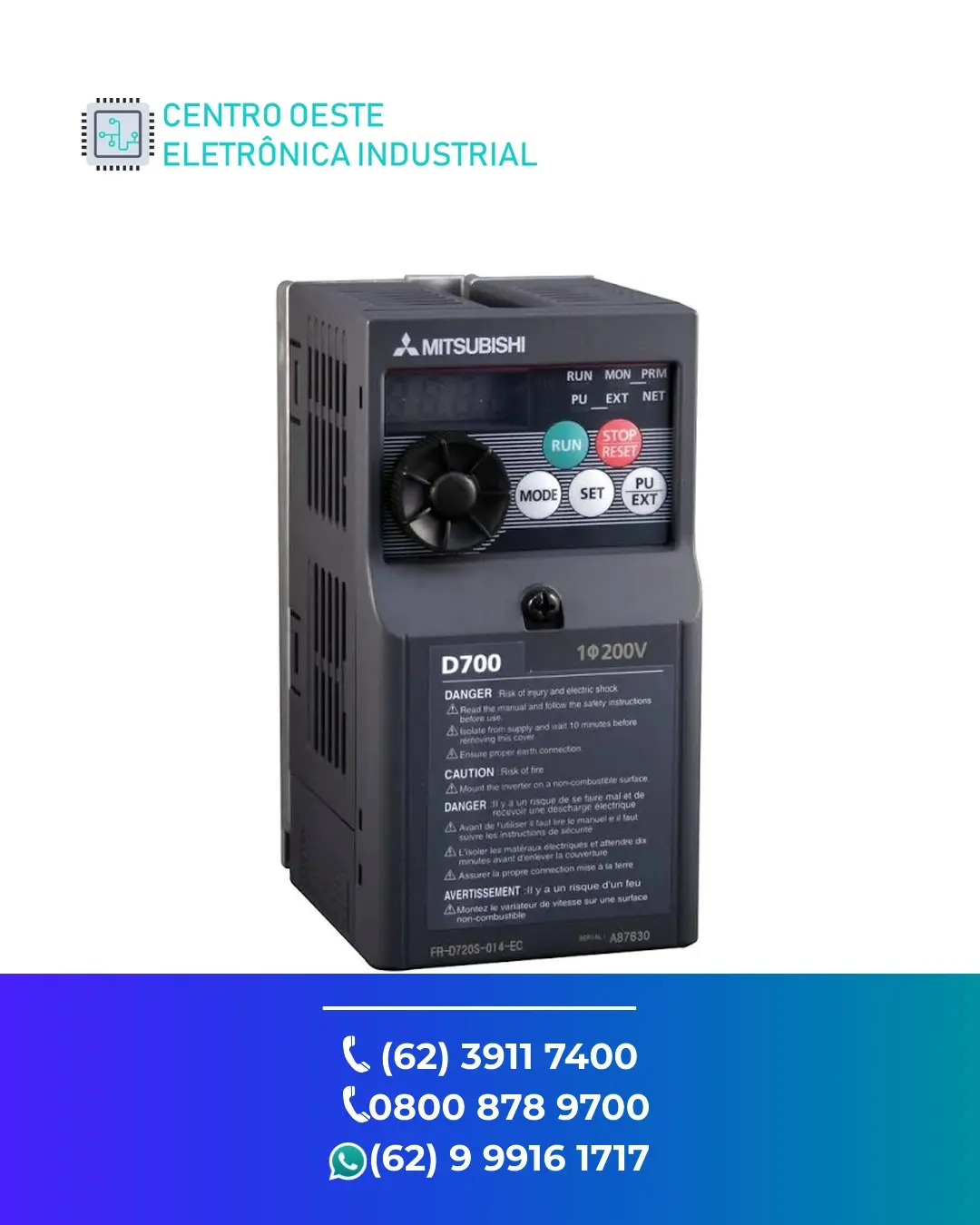 ASSISTÊNCIA TÉCNICA INVERSOR MITSUBISHI FR D720 BRASIL