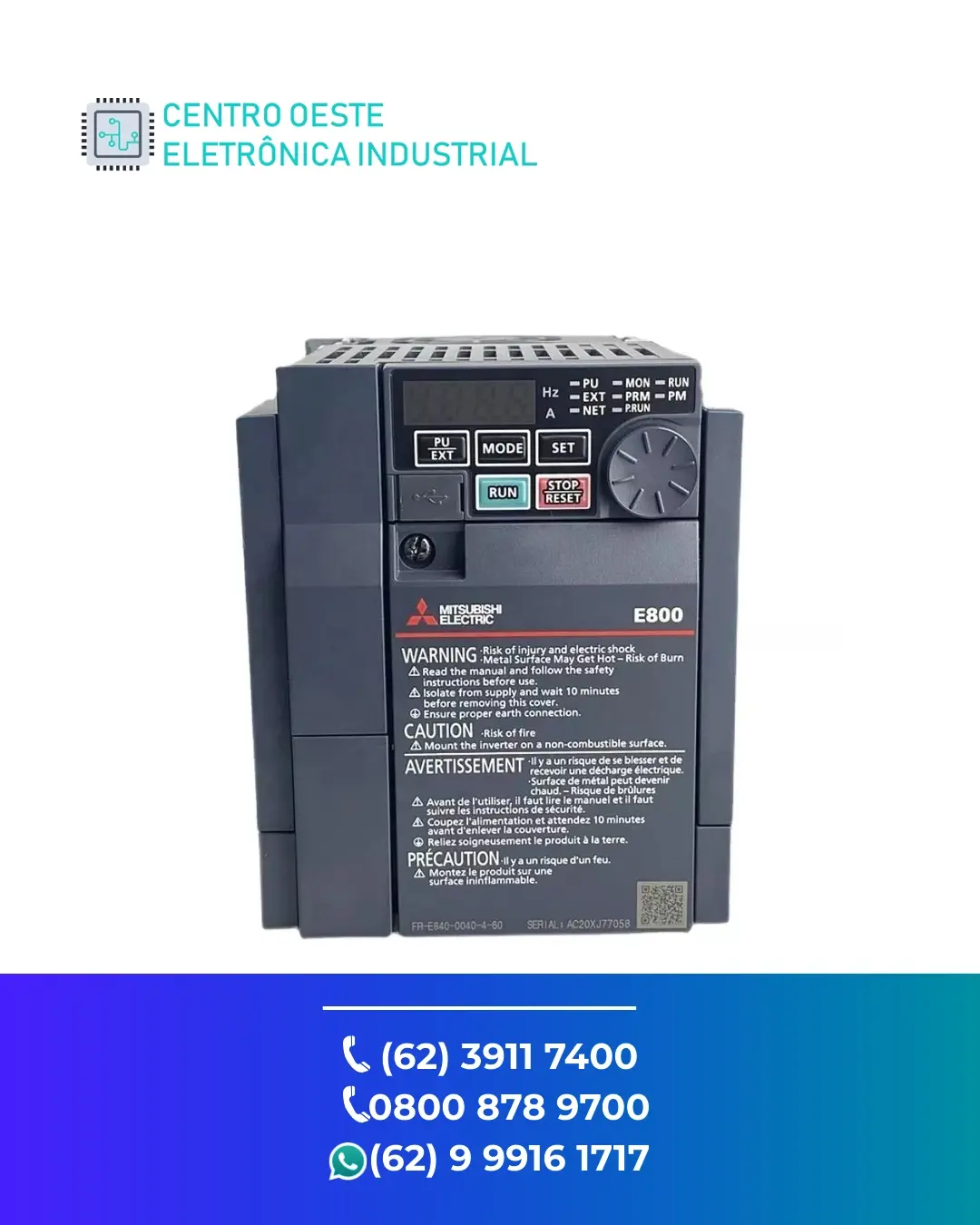 ASSISTÊNCIA TÉCNICA INVERSOR MITSUBISHI FR E740 GOIÁS