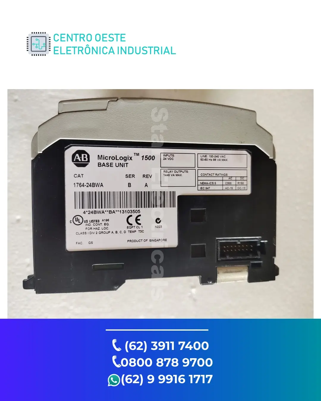 ASSISTÊNCIA TÉCNICA PLC ALLEN BRADLEY MICROLOGIX 1500 GOIÁS