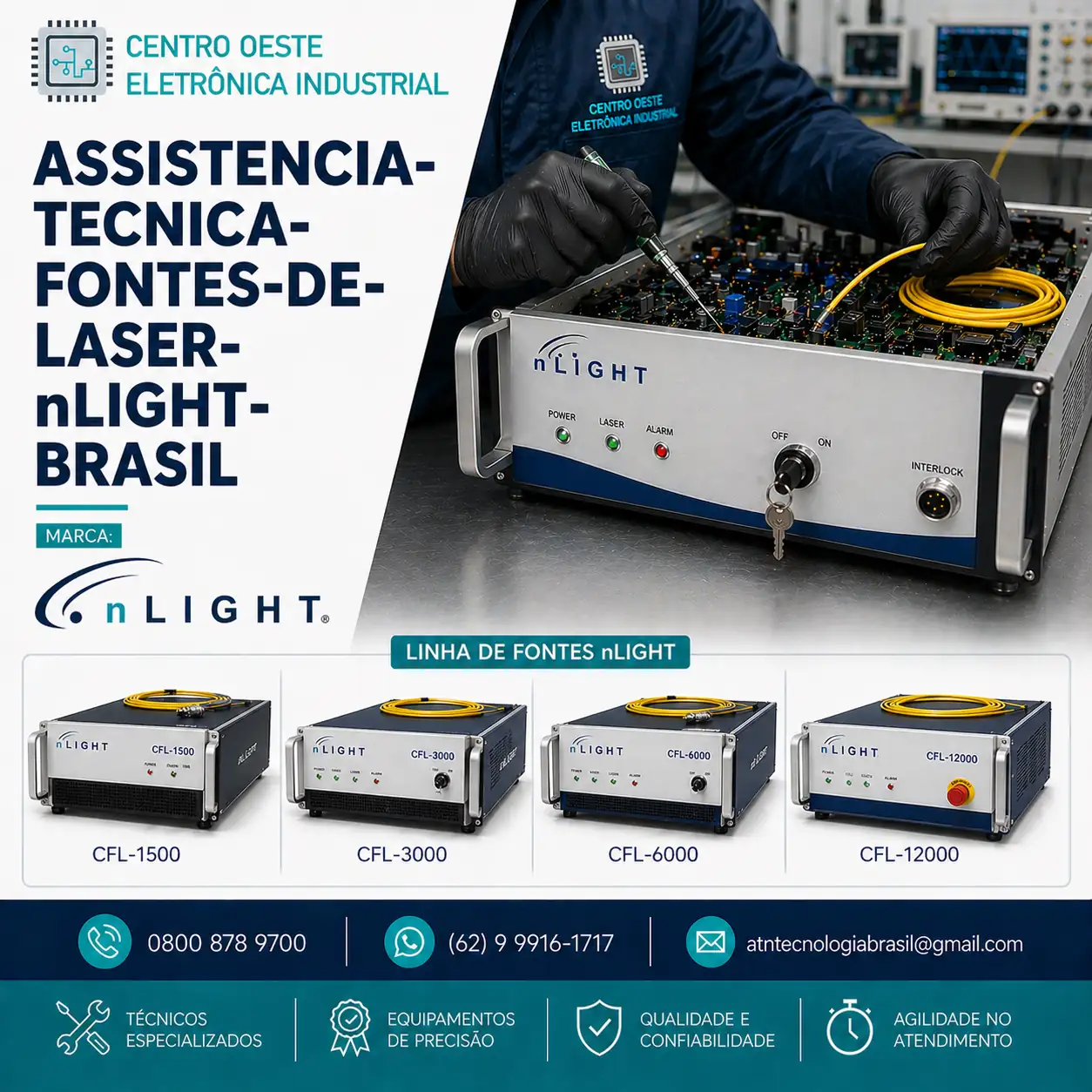ASSITÊNCIA TÉCNICA DAS FONTES DE LASER nLIGHT NO BRASIL