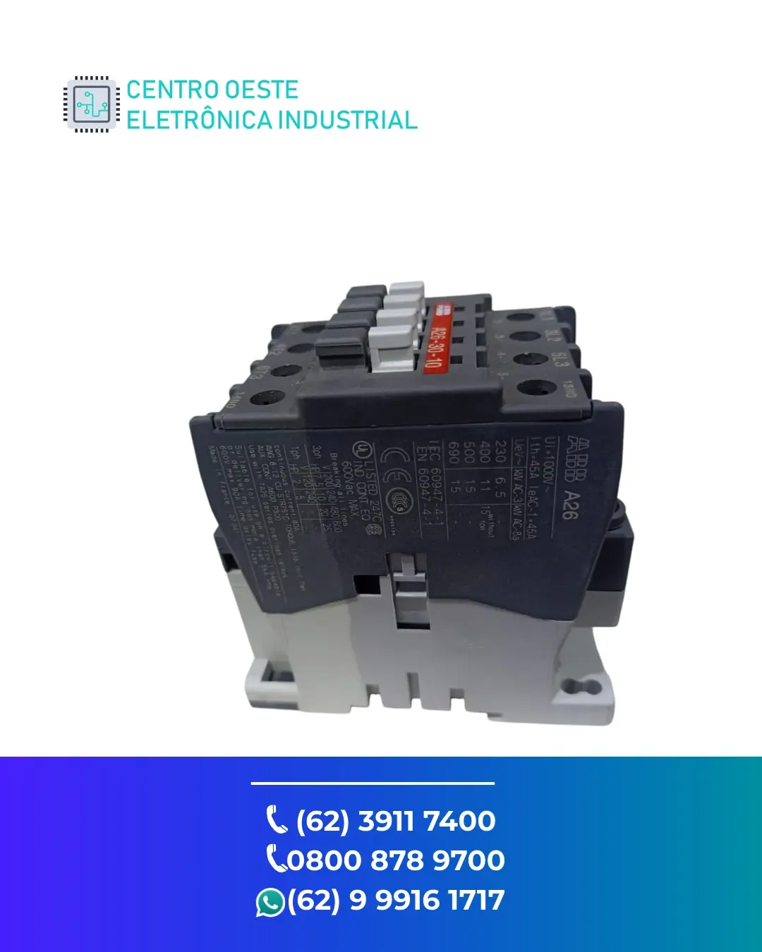 CONSERTO CONTATOR ABB A26 GOIÁS