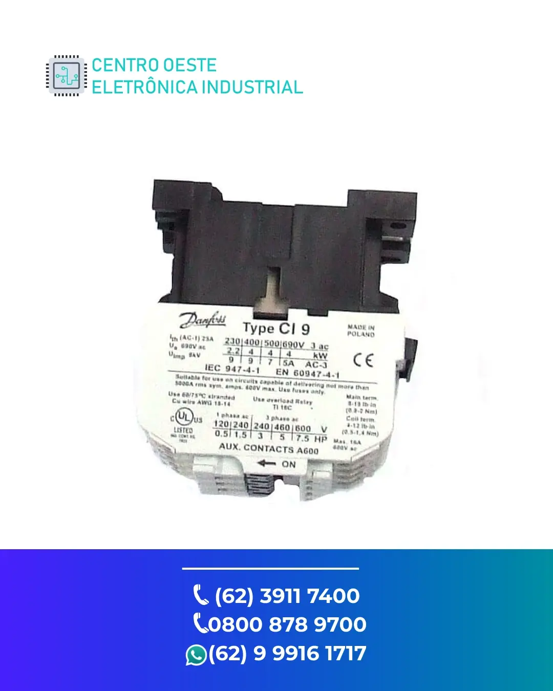 CONSERTO CONTATOR DANFOSS CI9 GOIÁS