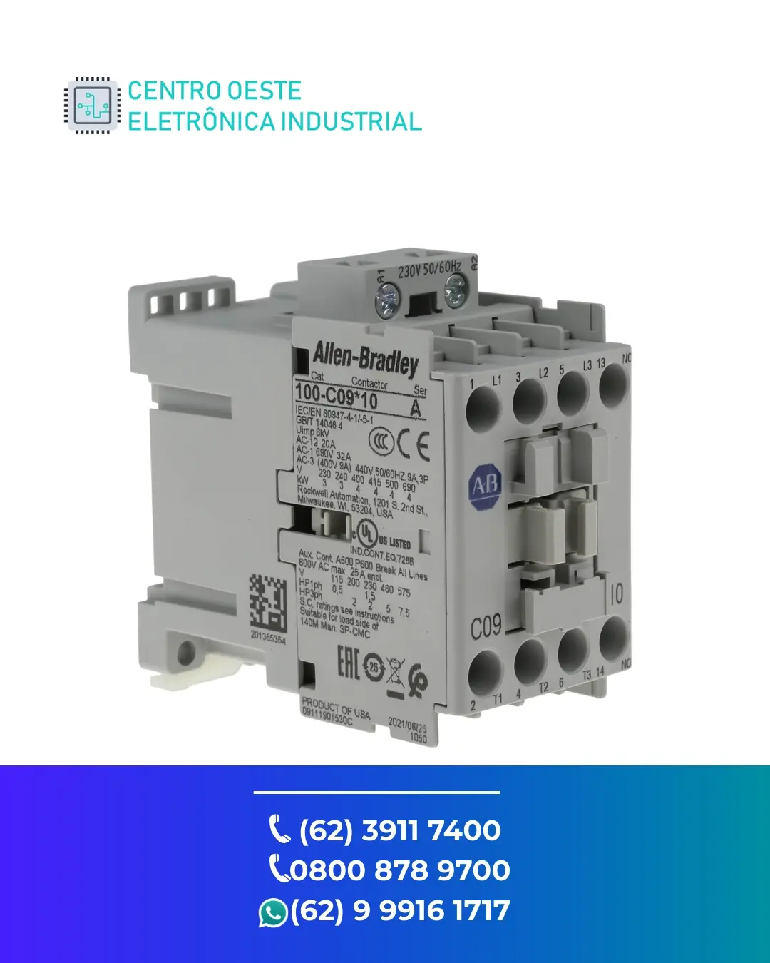 CONSERTO DE CONTATOR ALLEN BRADLEY 100 C GOIÁS