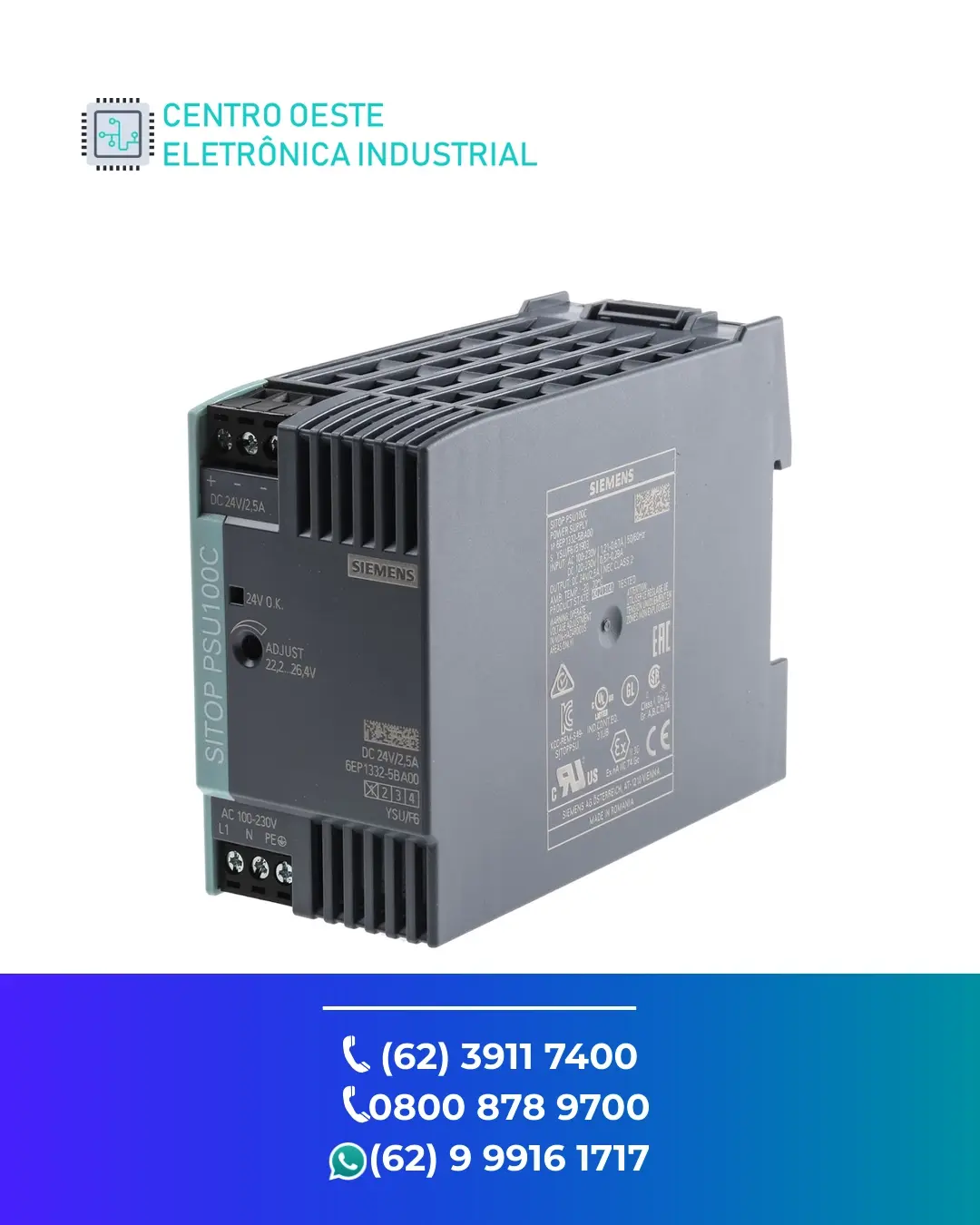 CONSERTO DE FONTE SIEMENS SITOP PSU100C GOIÁS