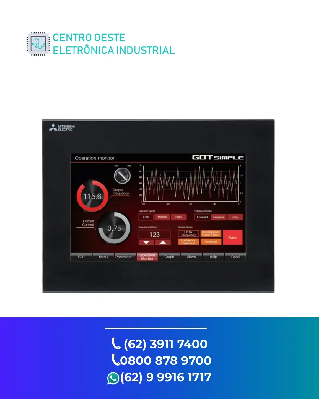 CONSERTO DE IHM MITSUBISHI GT2107 GOIANIA