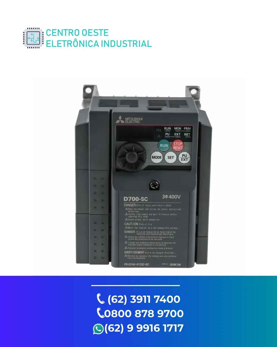 CONSERTO DE INVERSOR MITSUBISHI FR F700 GOIÁS