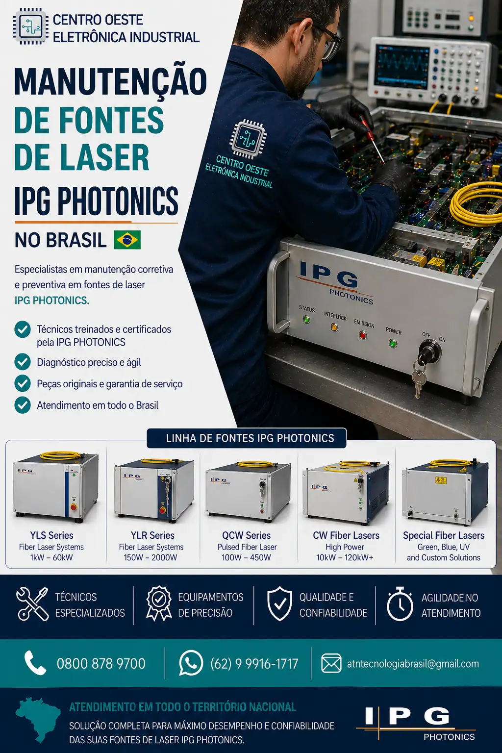 MANUTENÇÃO DAS FONTES DE LASER IPG PHOTONICS NO BRASIL